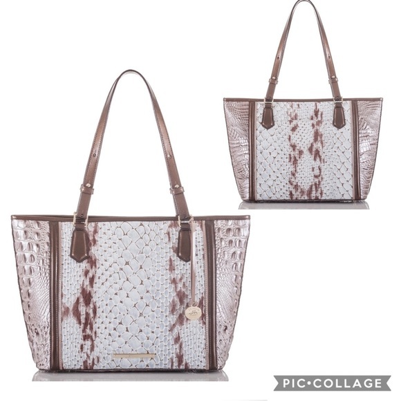 SALE💥💥NEW‎ BRAHMIN MEDIUM ASHER CROC-EMBOSSED LEATHER SATCHEL SHOULDER BAG - Picture 3 of 10